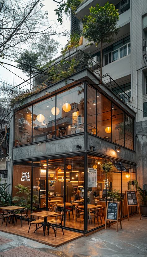 Cafe Design Plan Layout, Restaurant And Cafe Interior Design, Korean Cafe Interior Design Coffee Shop, Chinese Cafe Interior Design, Coffee Interior Design Cafe, Best Coffee Shop Design, Warehouse Coffee Shop, Cafe House Design, Industrial Cafe Exterior