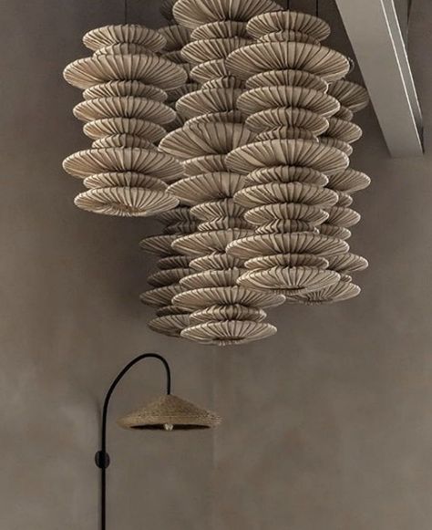 Wabi Sabi Lighting, Huge Lamp, Resort Interior Design, Tropical Interior Design, Laundry Area, Diy Chandelier, Mushroom Decor, Lighting Design Interior, Eco Friendly Living