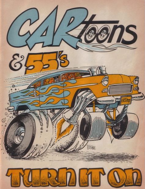 CAR cartoons of the 60's 70's 80's and 90's Cartoons Magazine, Cartoon Car Drawing, Car Drawing, Cool Car Drawings, Rat Fink, Automotive Artwork, Car Artwork, Cartoon Car, Garage Art