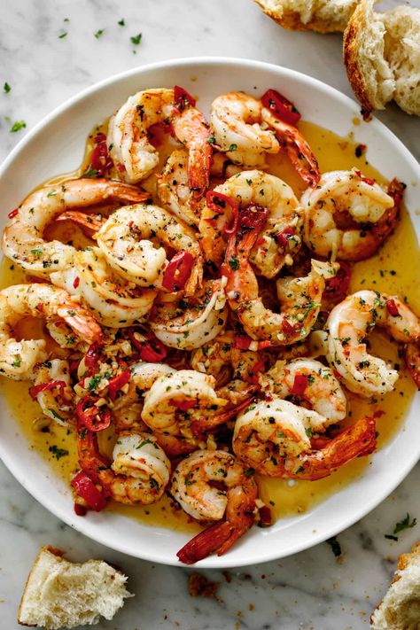 Tasty Dinner Recipes, Mediterranean Diet Recipes Breakfast, Ways To Cook Shrimp, Tuscan Shrimp, Buttered Shrimp Recipe, Lemon Garlic Butter Shrimp, Best Shrimp Recipes, Cacciatore Recipes, Cafe Delites