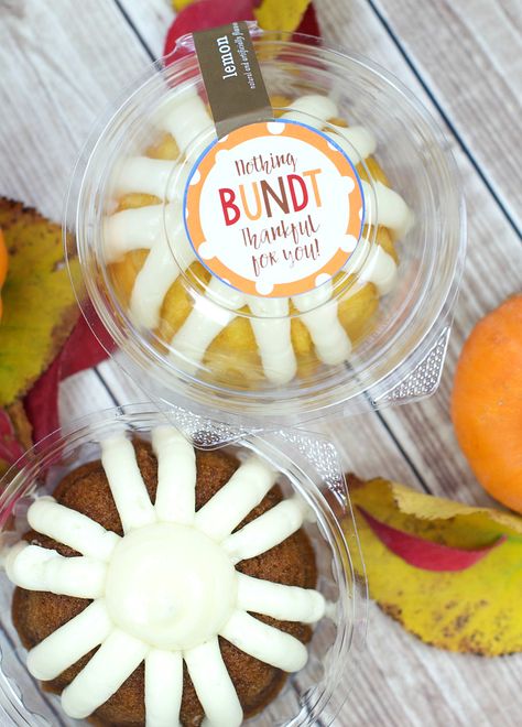 Nothing Bundt Thankful for You Thanksgiving Gift Thanksgiving Teacher Gifts, Referral Gifts, Grateful For, Pop By Ideas, Thanksgiving Gift Ideas, Marketing Gifts, Teachers Thanksgiving, Nothing Bundt, Nothing Bundt Cakes