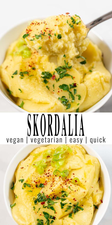 Easter Breakfast Side Dishes, Dairy Free Greek Recipes, Greek Veggies, Vegan Mediterranean Recipes, Skordalia Recipe, Vegetarian Greek Recipes, Vegan Greek Recipes, Vegan Easter Dinner, Vegan Dip Recipes