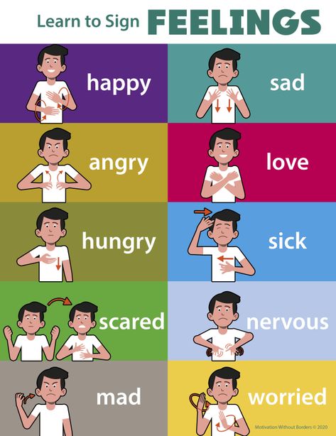 Emotion Sign Language, Universal Sign Language, Sign Language Greetings, Who What When Where Why Asl, Asl Months Of The Year, Simple Sign Language Words, Asl Sign Language Colors, Sing Language Words, Colors In Sign Language