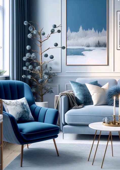 Blue Sofa Living, Blue Sofas Living Room, Living Room Sofa Design, Glam Room, White Living Room, Blue Living Room, Decoration Inspiration, Decor Home Living Room, Design Living Room