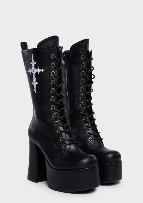 Goth Heel Boots, Black Gothic Boots, Gothic Heels, Goth Heels, Boots Goth, Goth Shoes, Goth Boots, Gothic Boots, Demonia Shoes