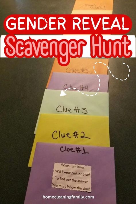 Fun scavenger hunt is the perfect way to let your family members and friends in on the big reveal. Here are Ideas to Pull Off an Interactive Gender Reveal Scavenger Hunt. Check it out! Scavenger Hunt For Gender Reveal, Gender Reveal Treasure Hunt Clues, Gender Reveal Revealing Ideas, Gender Reveal Scavenger Hunt Riddles, Escape Room Gender Reveal, Gender Reveal Coffee Theme, Scavenger Hunt Gender Reveal Ideas, Gender Reveal Riddles, Gender Reveal Ideas To Tell Family