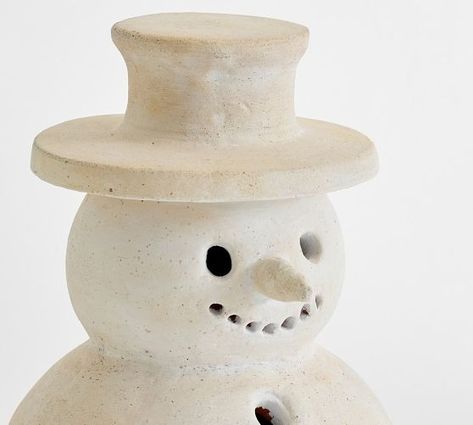 snowman | Pottery Barn Snowman Pottery, Pottery Snowman, Ceramic Snowman, Slab Pottery, Mark And Graham, Red Clay, Pottery Barn Teen, Pottery Barn Kids, Favorite Holiday