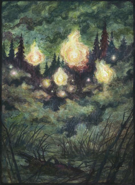 ArtStation - will-o-wisp Will O The Wisp, Forest Games, Creepy Art, Character Aesthetic, Art Portfolio, Card Game, Medium Art, Art Blog, Painting Inspiration