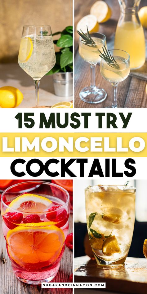 Craving a citrusy cocktail? 🍋🍹 These easy limoncello cocktails are just what you need! Perfect for impressing guests or relaxing at home, these drinks are full of bright, zesty flavors. Check out the simple recipes and save this pin for future drink ideas! 📌💛 Lemon Cello Cocktails, Drinks With Lemoncello, Lemonchello Drinks, Limoncello Lemonade, Limoncello Drinks, Pear Drinks, Apple Juice Drinks, Cocktail Cupcakes, Limoncello Cocktails