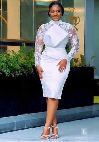 White Gown For Court Wedding, Plus Size Civil Wedding Dress, Court Marriage Outfit, Civil Wedding Dress Civil Wedding Dress Classy, Civil Wedding Dresses Courts, Materials Gown Style, Classy White Dress, Latest Wedding Gowns, Gorgeous Wedding Dress Princesses