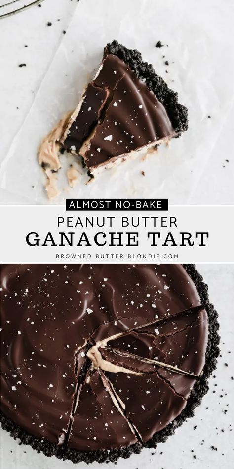 Peanut Butter Chocolate Tart, Chocolate Torte With Ganache, Chocolate Peanut Butter Tart, Chocolate Peanutbutter Dessert, Tart Filling Recipes, Chocolate Tart Crust, No Bake Tart, Fall Tart, Sahara Dessert