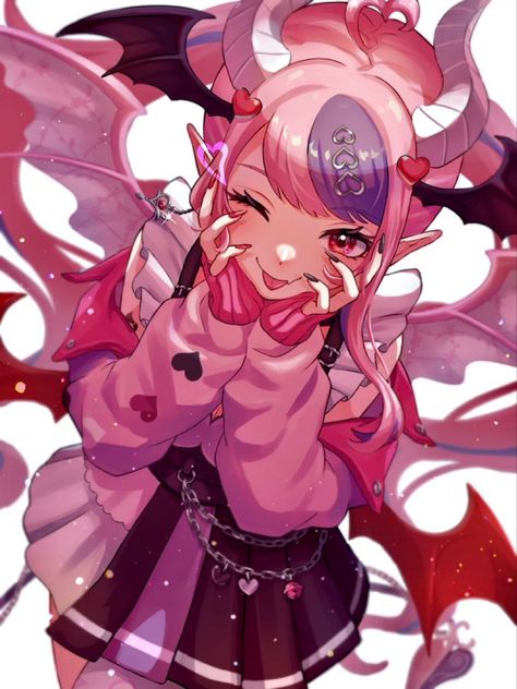 Demon Queen, Mouse Icon, Scary Animals, Art Style Inspiration, Funky Art, Cool Posters, Cute Anime Character, Pink Hair, Drawing Inspiration