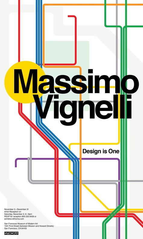 VIGNELLI SUBWAY POSTER A poster for an event featuring the work of Massimo Vignelli Subway Map Design, Vignelli Design, Subway Poster, Transit Map, Massimo Vignelli, Subway Map, Graphic Design Collection, New York Subway, Swiss Design