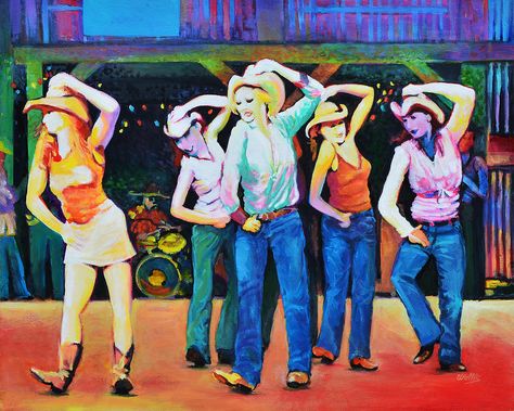 Boot Scootin' Boogie The Ladies by Charles Wallis Boot Scootin Boogie, Western Art, Shop Art, Country Living, Art Shop, Oil Paintings, Buy Art, Wall Art Home, Art Home Decor