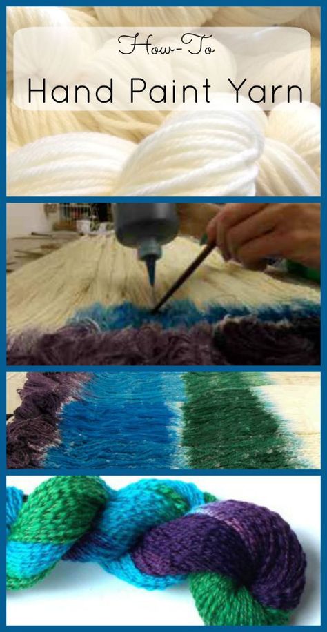 Dyeing Yarn  ~ Don't you just love unique, hand dyed yarn? Learn how to dye yarn with this easy hand painting technique. #dyeing #yarnlove Dyed Yarn Diy, Tie Dye Tutorial, Yarn Tutorials, Dye Yarn, Dyeing Tutorials, Updo Tutorial, Diy Ombre, Spinning Wool, Hand Painted Yarn