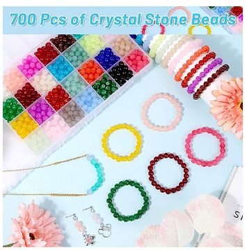 700 Piecess Glass Beads for Jewelry Making, 28 Colors 8mm Crystal Beads Bracelet Making Kit for Bracelet Jewelry Making and DIY Crafts Beads Kit, Bracelet Making Kit, Bead Crafts Diy, Craft Beads, Bracelet Kit, Kids Art Supplies, Jewelry Making Kit, Bracelet Kits, Beads Bracelet Design