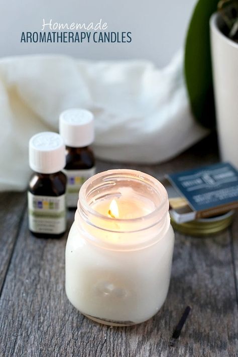 Homemade Aromatherapy Candles - The Healthy Maven Essential Oil Candle Recipes, Candle Recipe, Diy Aromatherapy Candles, Diy Scent, Homemade Scented Candles, Diy Candles Scented, Diy Aromatherapy, Vanilla Candle, Food Candles