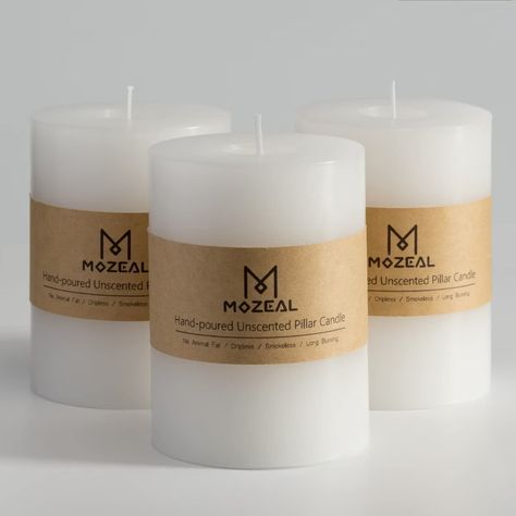 PRICES MAY VARY. 【INSPIRED BY NATURE】 - MOZEAL unscented pillar candle brings nature indoor,light your space and create a atmosphere of peace,just the all-natural warmth of pure wax wafting through every inch of your space. 【Exquisite craftsmanship】:Each candle in MOZEAL is hand-poured and hand-painted by master craftsmen.High-quality paraffin wax and cotton wick,all burn-tested ex-factory,make sure every candle you received is odorless, smokeless and dripless 【EXTREME LONG BURNING TIME】 - Candl Style For Wedding, Dinner Christmas, Neutral Christmas Decor, Home Decor White, Country Style Wedding, Entrance Decor, Melting Candles, Candle Magic, Candle Companies