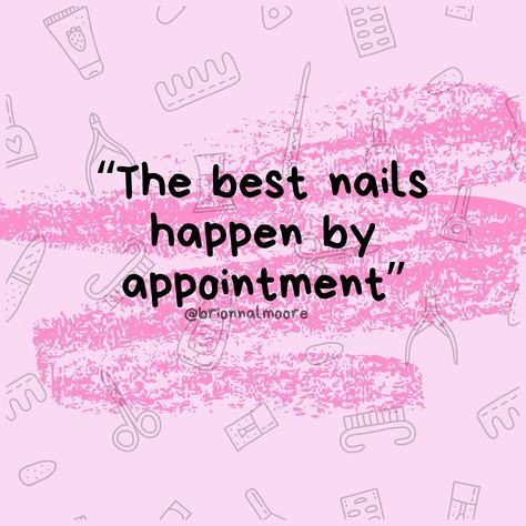 The Best Nails Happen By Appointment ⚡️share with a friend who loves nails ⚡️my nails for Talk Pittsburgh Nail Tip: Ladies make sure your appointments are booked with your favorite service providers. Spring is here which means summer will soon be near. Having your appointments prebooked not only helps your nail tech keep a booked schedule but also makes sure your not left out without an appointment 📆 Nail techs and clients my tip for you is to make sure you always have at least 3 appoin... Nail Tech Bio Ideas Insta, Nail Tech Captions, Nail Promotions Ideas, Boujee Salon, Nail Tech Instagram Posts, Nail Captions, Nail Appointments Available, Nail Tech Humor, Nail Tech Business Cards