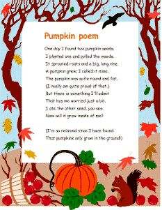 pumpkin poem Fall Poetry, Preschool Pumpkin, Pumpkin Poem, Pumpkin Science, Seasons Worksheets, Pumpkin Unit, Pumpkin Life Cycle, October Ideas, October Activities