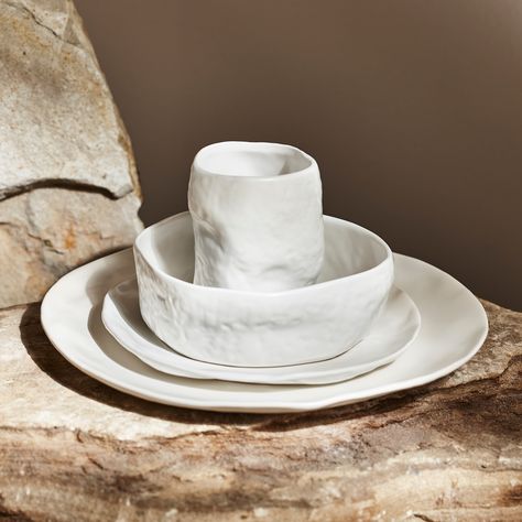 Stone by Mercer Project ATIK Stoneware Dinnerware Set - Bed Bath & Beyond - 40339719 Ceiling Fan Shades, White Dinnerware Set, Plates And Bowls Set, Modern Dinnerware, Stoneware Dinnerware Sets, White Dinnerware, Buffet Display, Daily Rituals, Stoneware Dinnerware