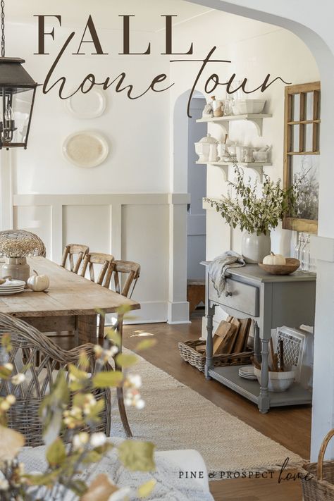 Fall Home Tour - Pine and Prospect Home Pine And Prospect Home, Pine And Prospect, Fall Dining Room, Galley Style Kitchen, Fall Entryway, Autumn Dining, Fall Home Tour, Fall Living Room, Fall Home