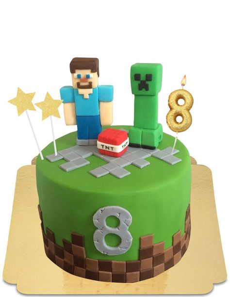 Teen Boy Cake Ideas, Minecraft Birthday Cake For Boys, Minecraft Cake Ideas Boys, Dort Minecraft, Minecraft Theme Cake, Minecraft Dort, Minecraft Fondant, Minecraft Cake Ideas, Minecraft Pasta