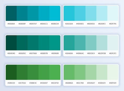 Color palette ideas for blue aqua green ... | Premium Vector #Freepik #vector Aqua Blue Colour Combination, Aqua Blue Palette, Blue And Green Colour Palette, Color Palette Blue Green, Blue Green Color Palette, Aqua Palette, Blue Color Pallet, Aqua Color Palette, Duck Egg Blue Colour