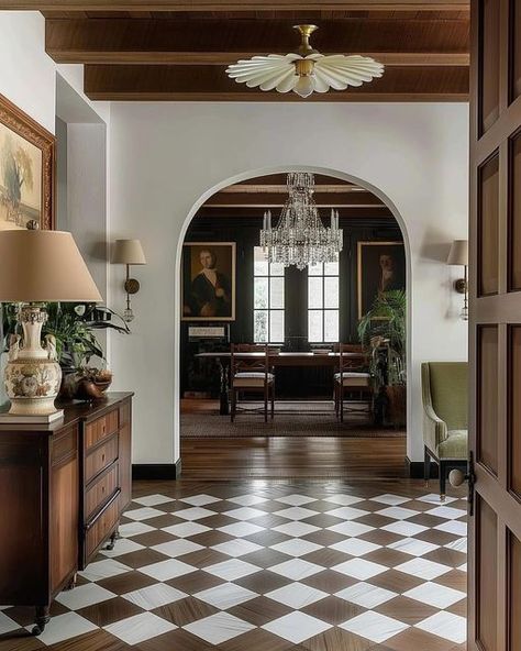 LM Design Studio on Instagram: "For the love of checker floors - timeless elegance.  1- @vivirdesign (AI) 2- @elfvinggarden  3- @melaniejadedesign (AI) 4- @heidicaillierdesign  Photo: @haris.kenjar  5- @blankslatestudio  Photo: @owengale  6- @carlyjointeriors  Photo: @stofferphotographyinteriors  7- @houseninedesign  Photo: @joeykendalbrown  8- @beetrootandblack  9- @mcgeeandco  10- @flipping_vintage76  Via @vivirdesign  #homeinspiration #modernclassic  #howihaven #decorazioni #mycuratedaesthetic  #ihavethisthingwithfloors  #decorlovers #dailydecordose #smmakelifebeautiful #theworldofinteriors  #currentdesignsituation #mycovetedhome  #interior444 #archilover #cornerofmyhome #passion4interior #inspotoyourhome #luxuryhome #designsponge #myhousebeautiful #collectibledesign #currenthomeview  # Checkered Entrance Floor, Checkered Entry Floor, Vintage Checkered Floor, Checkered Tile Entryway, Checker Tile Floor, Haris Kenjar, Entry Idea, Checkered Flooring, Checkered Floor