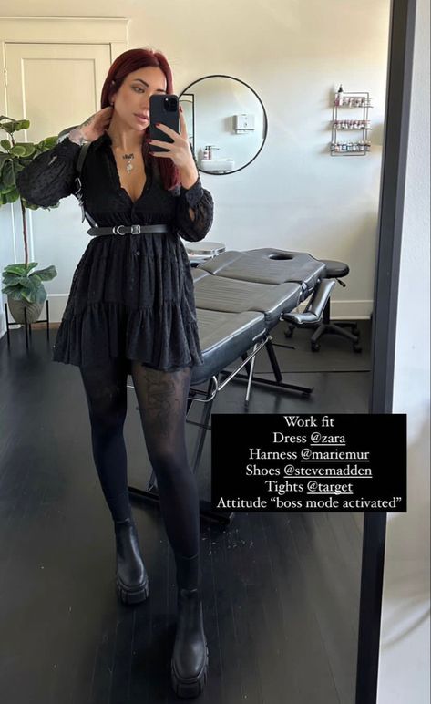 Goth Aesthetic For Work, Dressed Up Dinner Outfit, Edgy Dress Up Outfits, Alternative Dinner Outfit, Alternative Fancy Outfit, All Black Outfit Witchy, Gothic Layering Outfits, Punk Rock Wedding Guest Outfit, Goth Dinner Date Outfit