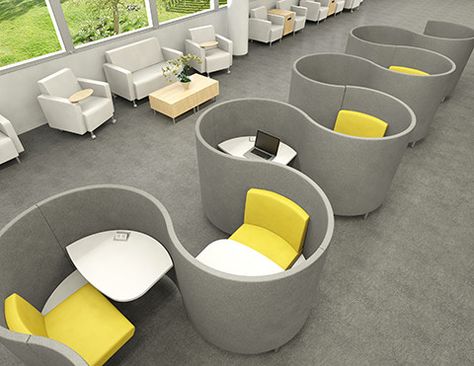 AGATI Furniture- Workstations - POD Acoustic Sofa, Private Office Furniture, Library Seating, Study Cafe, School Interior, Library Furniture, Office Space Design, Public Seating, Office Cubicle