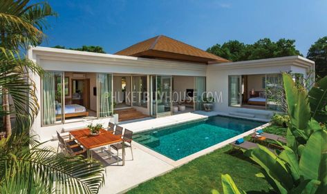 Beautifully & Peacefully Villas With Tropical Garden And Private Pool Near Bang Tao Beach Small Villa, Pool House Plans, Bali House, Rest House, Luxury Pools, Luxury Pool, Bungalow House, Modern Tropical, Villa Design