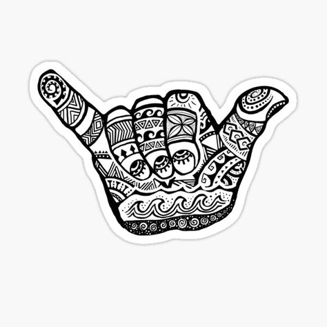 Aloha Hand Sign Tattoo, Hawaiian Shaka Tattoo, Shaka Tattoo Design, Shaka Hand Tattoo, Boogie Board Tattoo, Hawaiian Hand Tattoo, Shaka Tattoo Simple, Aloha Tattoos, Take It Easy Tattoo