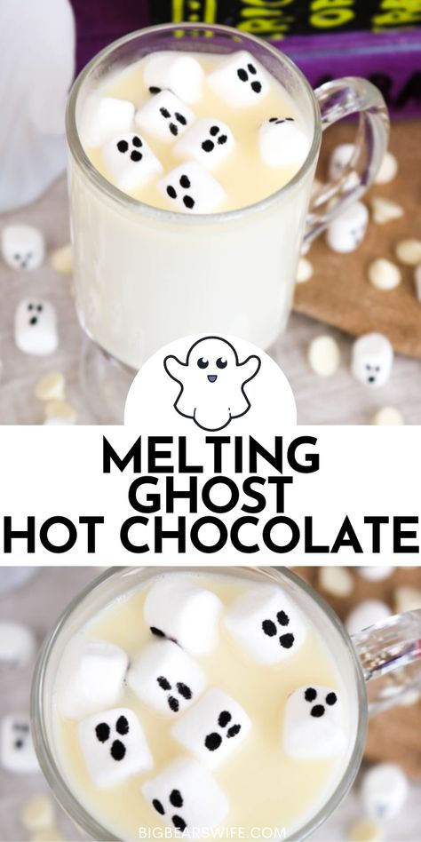 Homemade White Hot Chocolate, Hot Chocolate Homemade, Chocolate Homemade, Hot Chocolate Recipe, White Hot Chocolate, Halloween Baking, Halloween Chocolate, Homemade Hot Chocolate, Hot Cocoa Bar