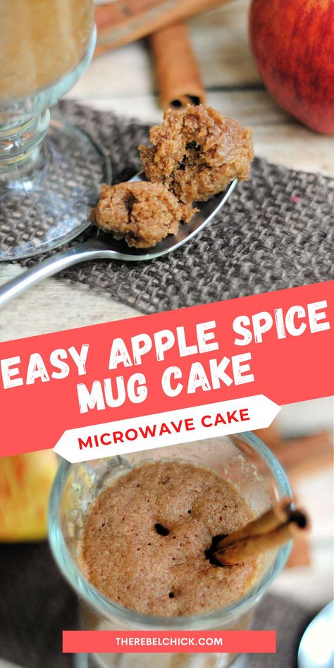 This Easy Apple Spice Mug Cake Recipe is perfect for those days when you want a little something sweet, but don’t have the time to make a big cake or batch of muffins or cookies! Cake Mix Recipes Easy, Spice Mug Cake, Easy Sweet Snacks, Sweet Snacks Easy, Microwave Dessert, Easy Cake Recipe, Spice Cake Recipes, Mug Cake Recipe, Big Cake