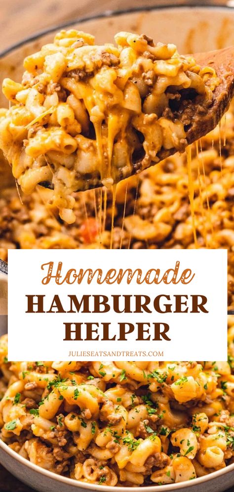 Dishes With Hamburger, Bacon Cheeseburger Pasta, Ground Beef And Pasta, Hamburger Helper Recipe, Beef And Pasta, Hamburger Helper Recipes, Cheeseburger Pasta, Homemade Hamburger, Homemade Hamburgers