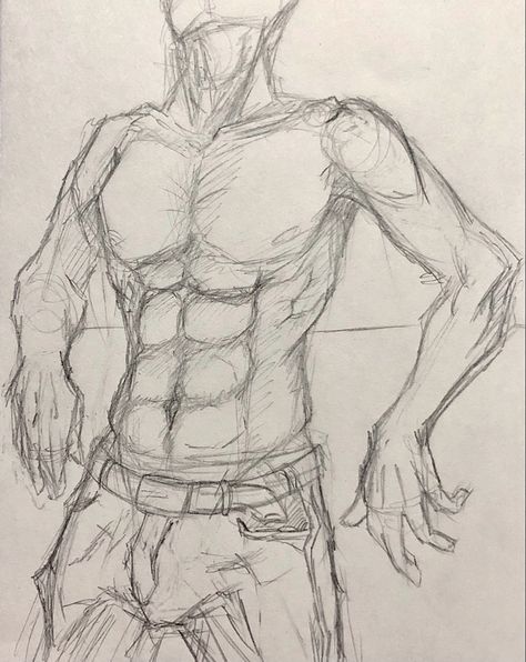 Guy With Abs Drawing, Cool Sketch Ideas Sketchbooks Easy, Impressive Drawings Sketches, Whimpering Men Drawing, Shirtless Man Pose Drawing, Man Spread Pose Drawing, Muscular Guy Drawing, Abs Drawings, Drawing Male Bodies