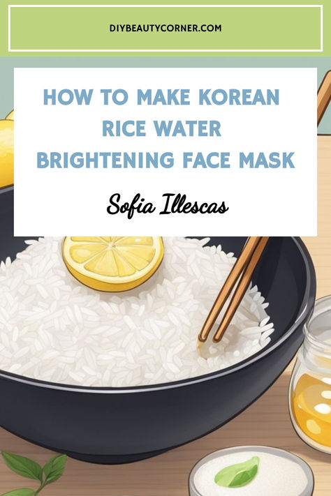 How to Make Korean Rice Water Brightening Face Mask Korean Face Mask Recipe, Rice Water Face Mask Diy, Diy Rice Mask For Face, Korean Home Made Face Mask, Rice Mask For Face Recipe, Diy Rice Face Mask, Korean Diy Skin Care, Korean Face Mask Homemade, Korean Rice Face Mask