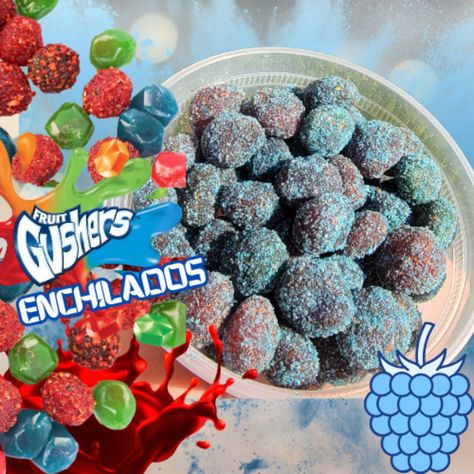 Free Shipping on orders over $35🚚 Looking for a unique and flavorful treat? Look no further than Gushers Enchilados! Our chamoy candy is the perfect blend of sweet and spicy, providing a unique taste sensation that's sure to satisfy. Whether you're shopping for yourself or looking to surprise someone special, our candy is the perfect treat. With an extra kick of spice, Gushers Enchilados are sure to impress even the most adventurous taste buds. Our fan favorite chamoy candy is handcrafted with care, ensuring that each piece delivers a mouthwatering burst of flavor. Indulge in our delicious assortment today and experience the irresistible combination of sweet and spicy flavors. Whether you're craving something new or looking for an exciting gift idea this holiday season, Gushers Enchilados Gushers With Chamoy, Chamoy Gushers, Mexican Candies, Chamoy Candy, Candy Sour, Candy Salad, Spicy Candy, Mexican Candy, Themed Food