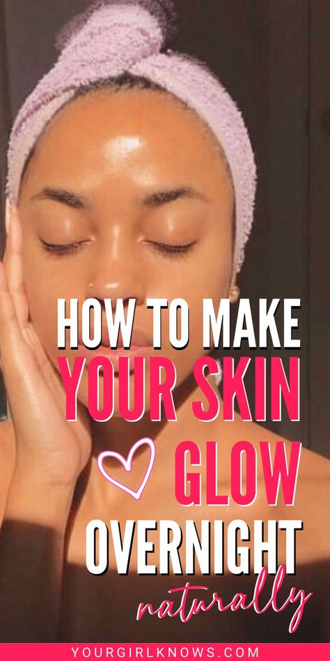 Who doesn't wanna wake up feeling radiant? With these 12 tips on how to make your skin glow naturally overnight, you'll be on your way to achieve your dreamy skin in a night's time! Glowing Skin Overnight, Clear Skin Overnight, Remedies For Glowing Skin, Home Remedies For Pimples, Overnight Face Mask, Pimples Under The Skin, Pimples Overnight, Acne Overnight, Pimples On Face