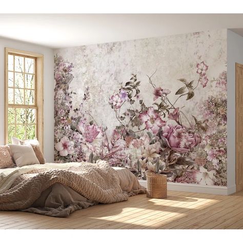 Wildon Home® Reay Peel & Stick Wallpaper | Wayfair Woodchip Wallpaper, Large Floral Wallpaper, Ingrain Wallpaper, Floral Meadow, Wallpaper Vinyl, Floral Wall Decals, Flower Wreaths, Chinoiserie Wallpaper, Removable Wall Decals