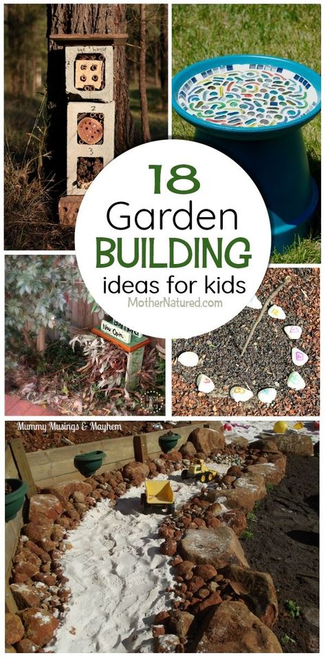 Kids building projects for the garden Garden Building Ideas, Kids Building Projects, Kindness Garden, School Garden Club, Preschool Garden, Kids Building, Garden Kids, Decoration Shabby, Sensory Garden