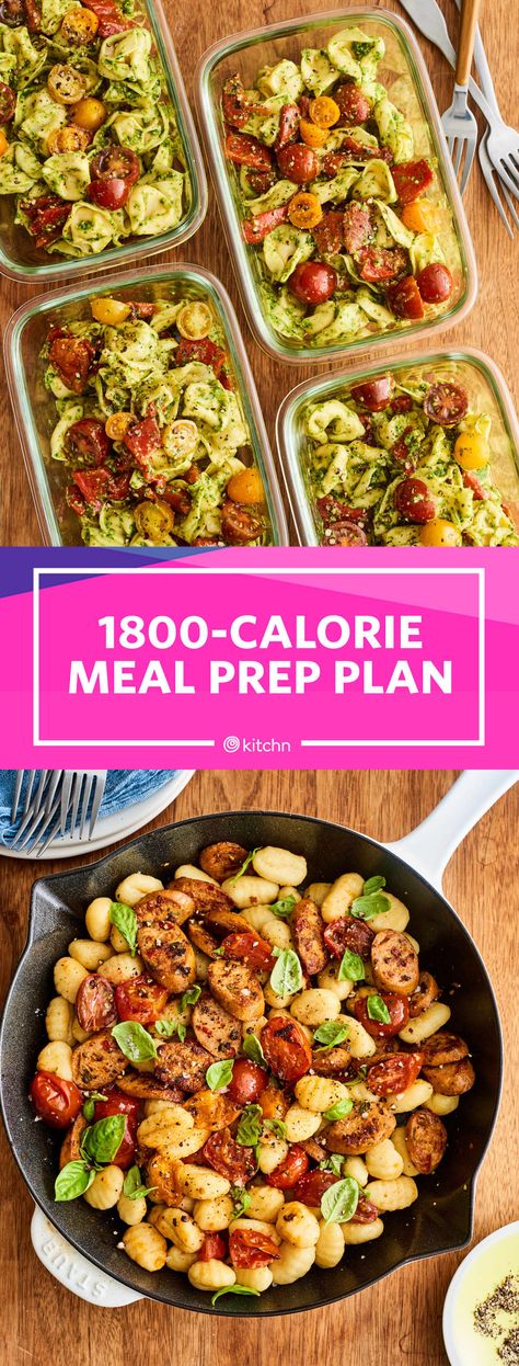 1800 Calorie Meal Prep, 800 Calorie Meals, 1800 Calorie Meal Plan, Meal Prep Plan, Pasta Salad With Tortellini, Food Recipes Vegetarian, Meal Prep Plans, 2024 Goals, Calorie Meal Plan