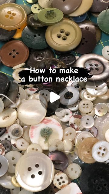 Button Necklace How To Make A, Things To Make With Buttons, What To Do With Buttons, Button Necklace Diy, Button Jewelry Diy, Buttons Necklace, Vintage Buttons Crafts, Wind Charm, Button Art Projects