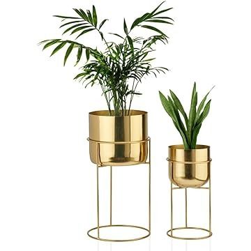 Amazon.com Shopping Cart Gold Flower Pot, Waxing Room, Gold Planter, Mid Century Planter, Office Garden, Metal Plant Stand, Interior Design Elements, Brass Planter, Backyard Inspiration