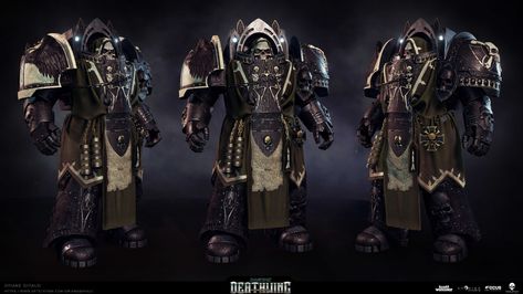 ArtStation - Space Hulk Deathwing - Interrogator Chaplain, Oriane Giraud Space Hulk Deathwing, Terminator Armor, Dark Angels 40k, Space Hulk, Space Marine Art, 40k Models, Dark Angels, Character Board, Future Soldier