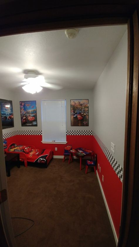 Pixar Cars Bedroom Ideas For Boys, Lighting Mcqueen Bedroom, Disney Cars Bedroom Ideas, Disney Cars Bedroom Ideas For Boys, Pixar Cars Room, Lightning Mcqueen Room Ideas, Cars Themed Bedroom, Lightning Mcqueen Room, Disney Cars Nursery