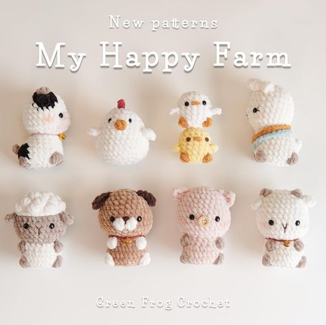 [New Pattern] Hi friends! I am so happy to say that my patterns for the farm animals are available in English on my website and Etsy. This… | Instagram Have A Good Day Cute, Amigurumi Farm Animals, Crochet Patterns Quick, Farm Animal Crochet, No Sew Amigurumi, Crochet Farm Animals, Crochet Baby Projects, Crochet Pig, Happy Farm