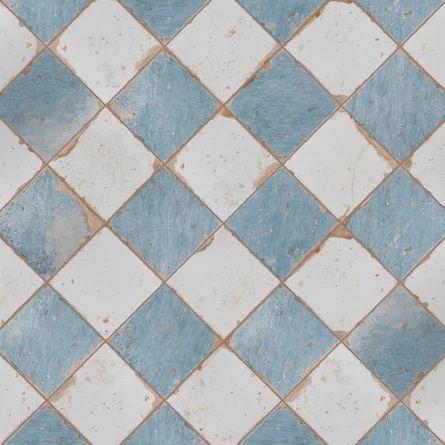 Merola Tile Artisan 13" x 13" Ceramic Vintage Wall & Floor Tile | Wayfair Checkered Tile, Affinity Tile, Matte Ceramic, Ceramic Vintage, Merola Tile, Organic Forms, Vintage Tile, Square Tile, Bathroom Floor Tiles