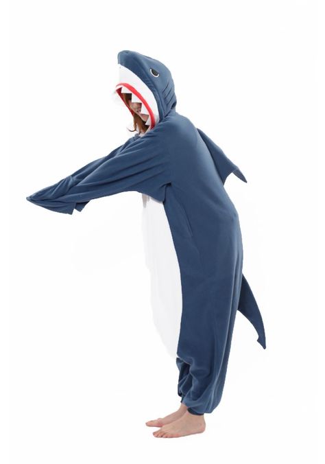 Shark Cute Onesies For Women, Onesies For Women, Shark Onesie, Cute Onesies, Animal Costumes, White Chests, Cute Dolls, All About Fashion, Deep Blue